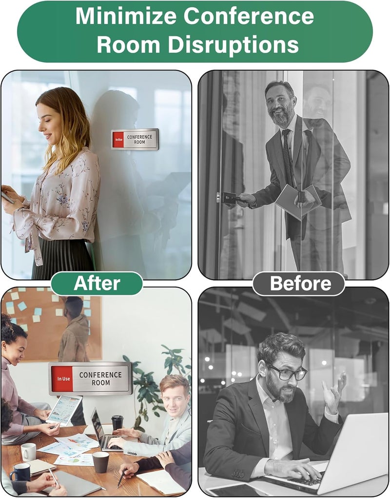 Abudada Bathroom Sliding Door Signs, Restroom Signs for Business Vacant Occupied Restroom Sign In Use/Available Slider Sign for Home Office Or Public Bathroom Door, Brushed Silver Stainless Steel - Image 4